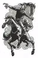 bucking bronco tattoo design idea