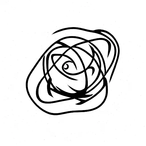 curve sphere tattoo design idea