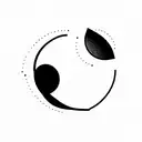 curve turning into a sphere tattoo design idea