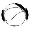 curve turning into a sphere tattoo design idea