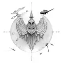 Icarus falling tattoo design idea