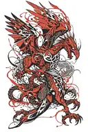 dragon flying eagle tattoo design idea