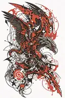 dragon flying eagle tattoo design idea