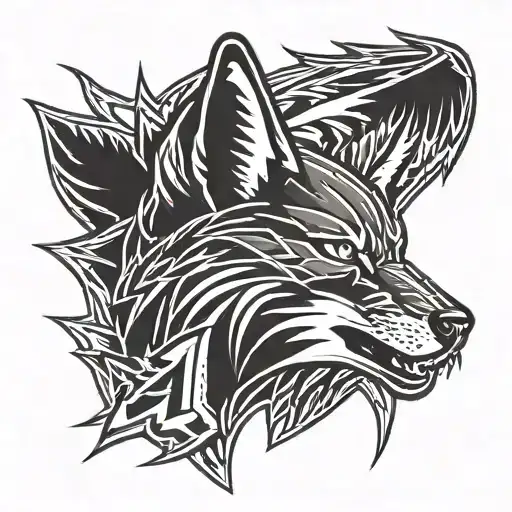 Arizona Coyotes logo morphing tattoo design idea