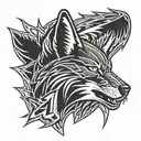 Arizona Coyotes logo morphing tattoo design idea