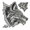 Arizona Coyotes logo morphing tattoo design idea
