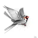 Red cardinal tattoo design idea