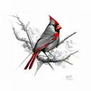 Red cardinal tattoo design idea