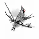 Red cardinal tattoo design idea