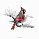 Red cardinal tattoo design idea