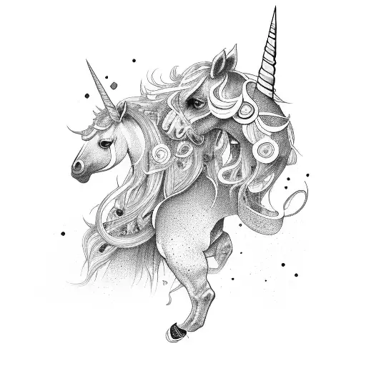 Tribal Unicorn Tattoo Design HighRes Vector Graphic  Getty Images