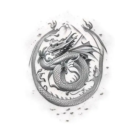 dragon snapping turtle tattoo design idea