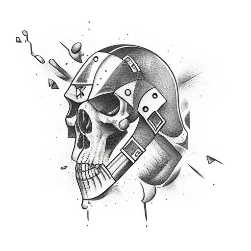 axe and hammer tattoo design idea