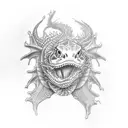 dragon snapping turtle tattoo design idea