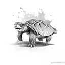 angry snapping turtle tattoo design idea