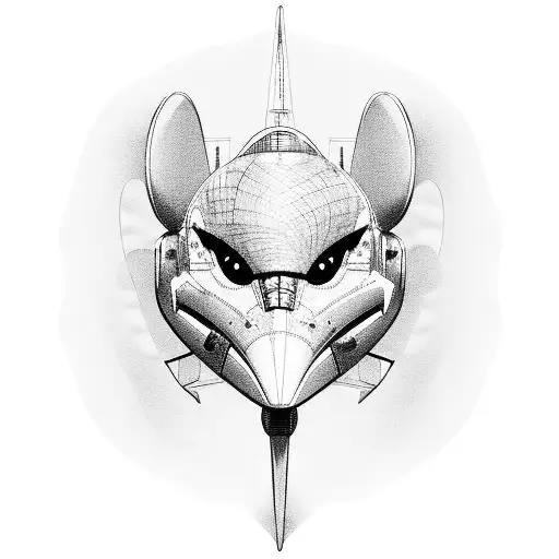 airplane, pilot and engineering tattoo design idea