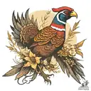 pheasant hunting scene tattoo design idea
