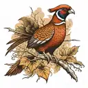 pheasant hunting scene tattoo design idea