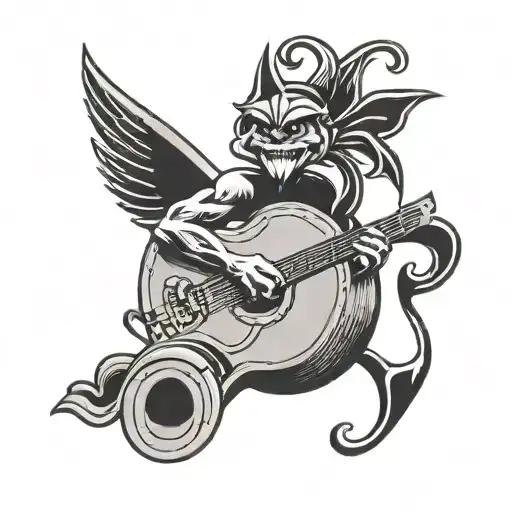 Incorporate Black Sabbath's logo and imagery into a black-grey tattoo of a student studying while listening to their music, symbolizing their passion for both music and education tattoo design idea
