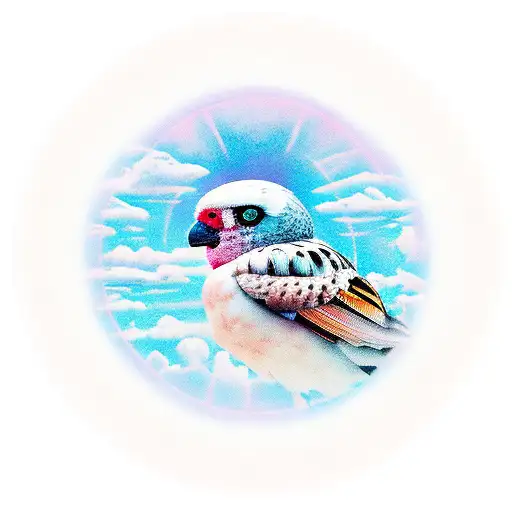 una paloma en el cielo representado la paz  tattoo design idea