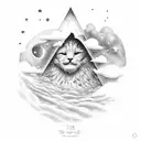 the word: "dream big" with clouds and stars  tattoo design idea