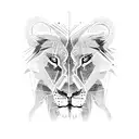 lion with two cubs tattoo design idea