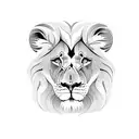 lion with two cubs tattoo design idea