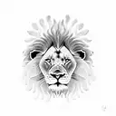 lion with two cubs tattoo design idea