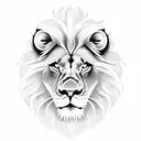 lion with two cubs tattoo design idea