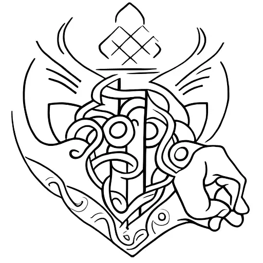 I want a tattoo that represents the fatherhood of my daughters walking hand in hand tattoo design idea