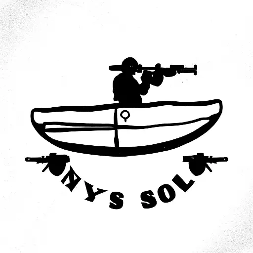 navy seals carying a rubber boat tattoo design idea