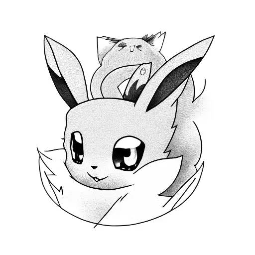 eevee y umbreon tattoo design idea