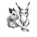eevee y umbreon tattoo design idea