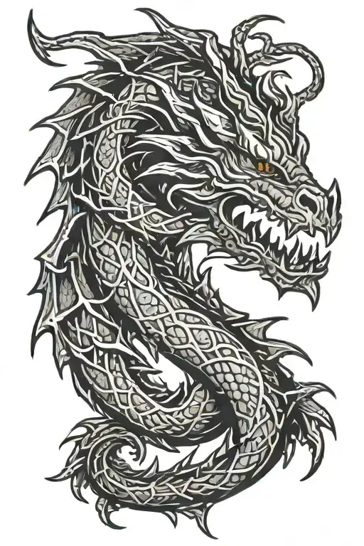 skyrim dragon logo tattoo design idea