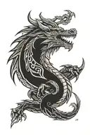 skyrim dragon logo tattoo design idea