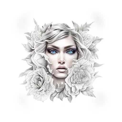 veled woman tattoo design idea