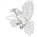 eagle with the scripture writing Philippians 4:13 tattoo design idea