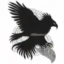 An intricate design of an eagle with the scripture Philippians 4:13 woven into the feathers tattoo design idea