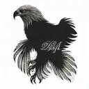 An intricate design of an eagle with the scripture Philippians 4:13 woven into the feathers tattoo design idea