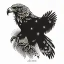 An intricate design of an eagle with the scripture Philippians 4:13 woven into the feathers tattoo design idea