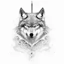 Wolf sword tattoo design idea