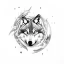 Wolf sword tattoo design idea
