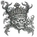Broken crown adorned tattoo design idea