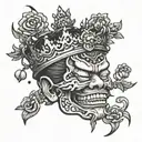 Broken crown adorned tattoo design idea