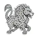 Persian map combine Griffin tattoo design idea