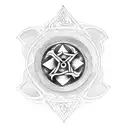 Dagger with wiccan symbols tattoo design idea