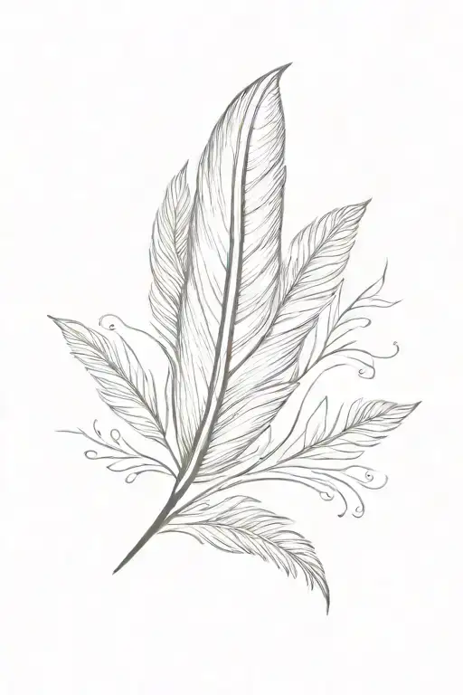 inner peace feather tattoo design idea