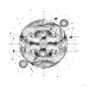 a constellation created from 16 starts in circular shape tattoo design idea