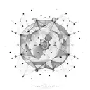 a constellation created from 16 starts in circular shape tattoo design idea