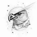 crow with hubble telescope tattoo design idea